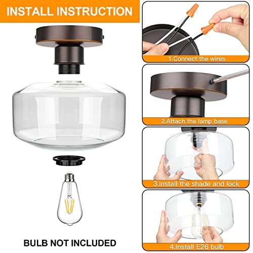 Industrial Semi Flush Mount Ceiling Light
