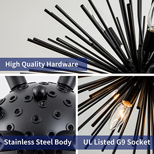 Modern Black Sputnik Chandeliers (9 Count)
