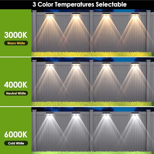 Solar Fence Lights Outdoor (8 Count)