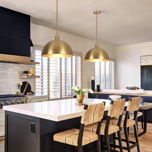 18 Inch Brushed Gold Large Pendant Light Kitchen Island