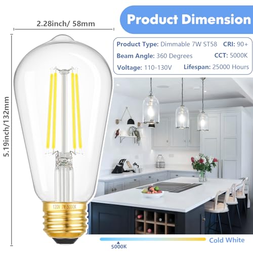 6 Pack 7W Dimmable LED Light Bulbs (6 Count)