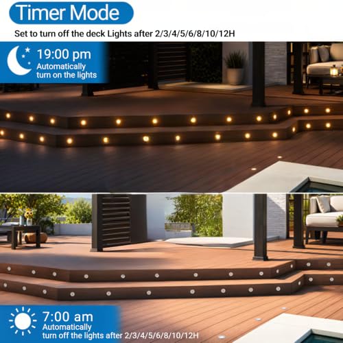 32 Pack Dimmable Recessed Deck Stair Lighting with Timer
