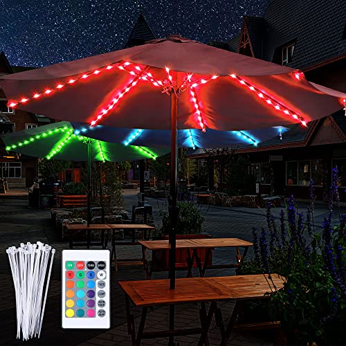 Patio Umbrella String Lights with 16 Color Changing and 12 Modes