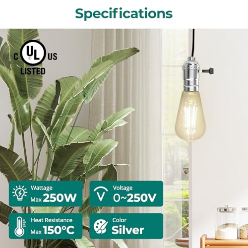 UL Listed 3 Way Lamp Socket Replacement (2 Count)