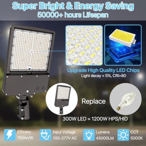 300W LED Parking Lot Lights (3 Count)