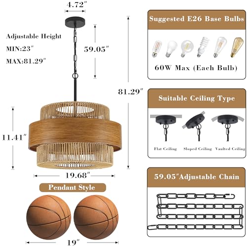 Rattan Chandelier