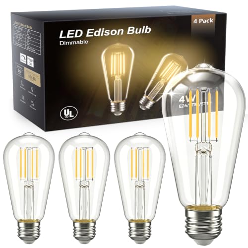 Vintage Edison LED Light Bulbs (4 Count)