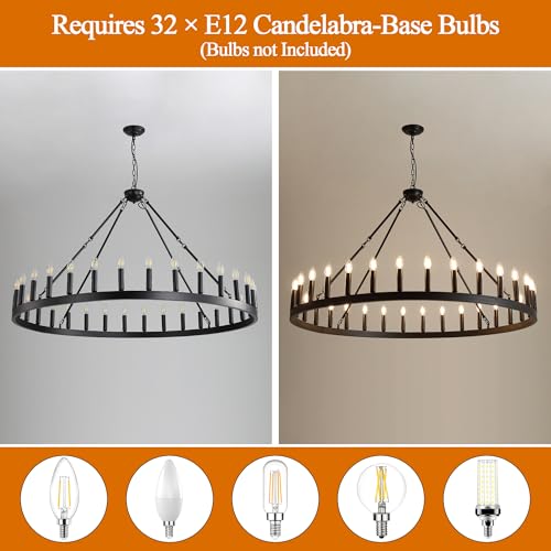 Black Wagon Wheel Chandelier