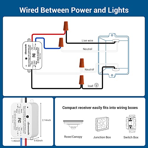 3 Way Wireless Light Switch and Receiver Kit