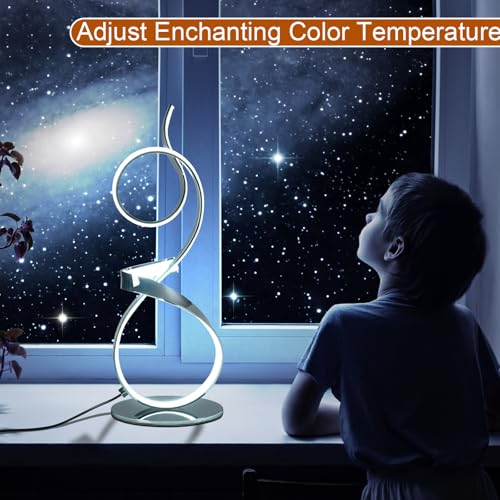 21inch 20W 2700LM Modern Upscale Desk Light 3 Color Wireless Remote Control Dimmer Table Lamp for Living Room