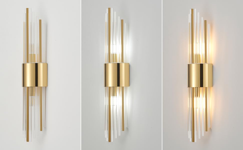Gold Sconces Wall Set of 2