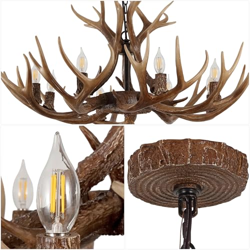 Eldora 8 Light Resin Antler Chandelier 36"