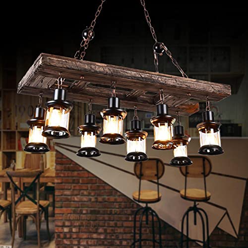 Retro Farmhouse Wood Chandelier