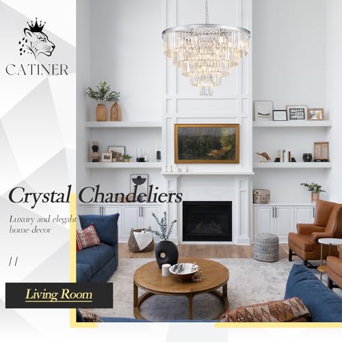 30" Modern Crystal Chandelier