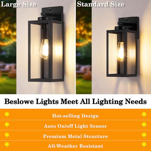 15" Large Upgraded Motion Sensor Outdoor Wall Lights (2 Count)