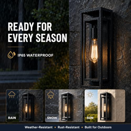 18 Inch 4 Pack Outdoor Wall Lantern Light Fixture (4 Count)