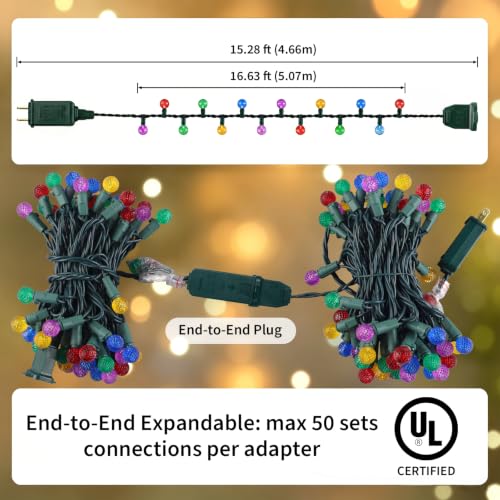 G14 Slow Twinkle Multicolor Christmas Globe Lights (Multicolor / 50 LED)