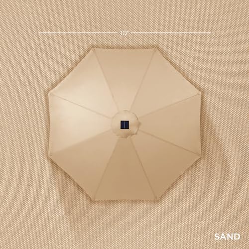 10ft Solar Polyester LED Lighted Patio Umbrella w