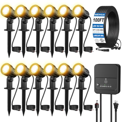 All-in-One Low Voltage Landscape Lighting Kit, Dusk to Dawn, 12-Pack