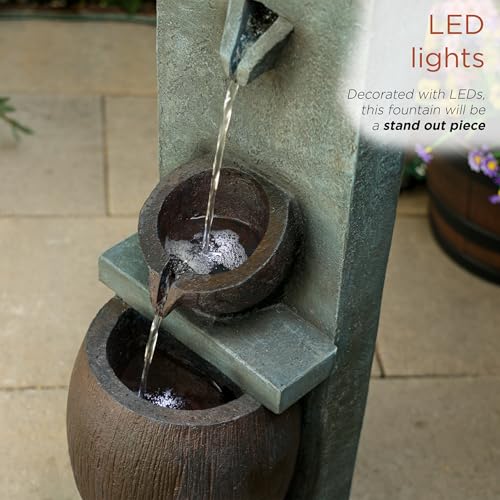 TZL388 32" 3 Tier Jar Fountain with LED Lights