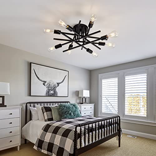 8 Lights Semi Flush Mount Ceiling Light Fixture
