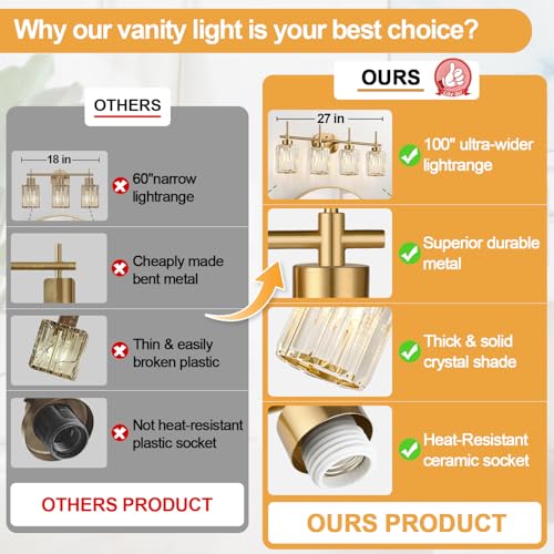 Modern Crystal Bathroom Vanity Light