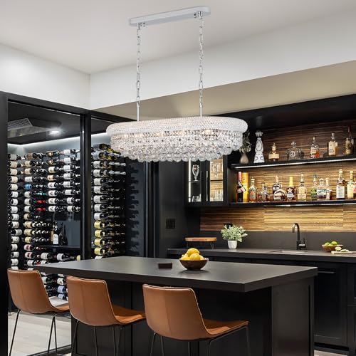 Chrome Crystal Chandeliers for Dining Room