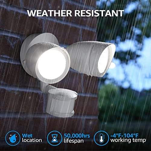 LED Security Light Outdoor Motion Sensor Dusk to Dawn 5000K White