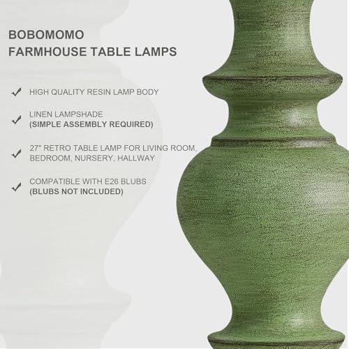 27" Sage Green Table Lamps Set of 2 (2 Count)