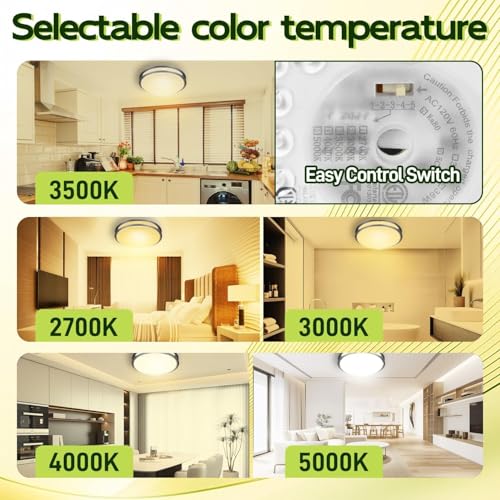 16 inch Dimmable LED Flush Mount Ceiling Light Fixture