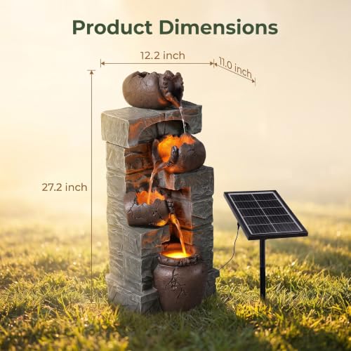 Solar Powered Water Fountain Outdoor