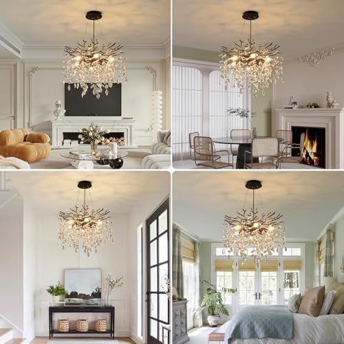 18 Inch Black Crystal Chandelier 6