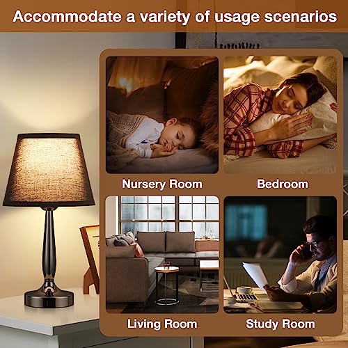 Touch Bedside Lamp for Bedroom with USB C Port