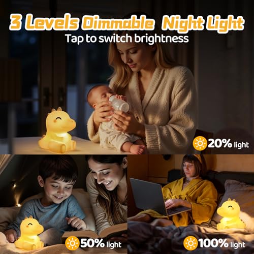 Dinosaur Gifts for Room Decor Squishy Night Light for Kids