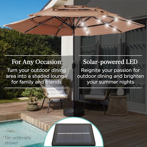 10ft 3 Tier Solar Patio Umbrella