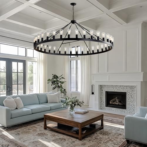 Black Wagon Wheel Chandelier