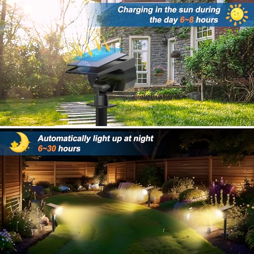 Solar Spot Light Outdoor Landscape Spotlights 6 Pack Warm White (6 Count)