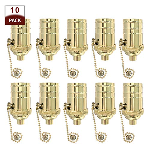 Vintage On Off Pull Chain Lamp Socket (10 Count)