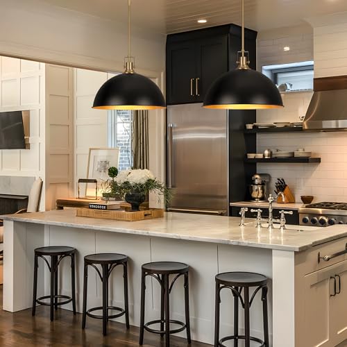 18 Inch Black and Gold Large Pendant Light Kitchen Island