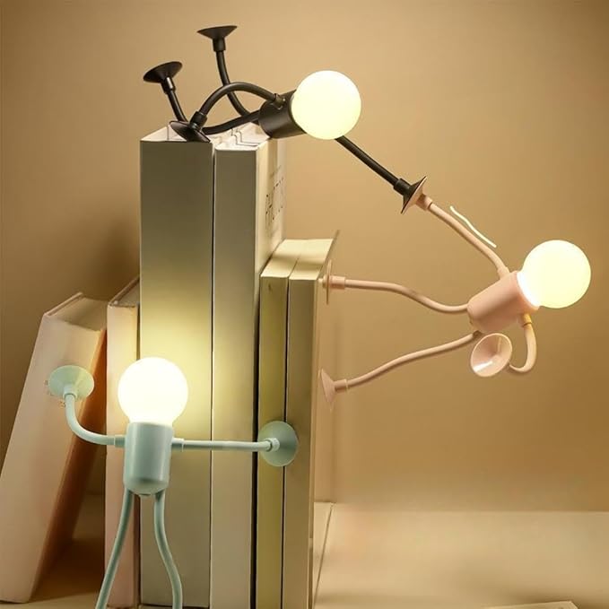 Funny Sportsman Night Light, Changeable Shape 2025 New Cute Light Bulb Man Mini Night Light, DIY Shape Night Lights, Suction Cup Bendable Desk Lamp for Boys Girls Room Bedroom