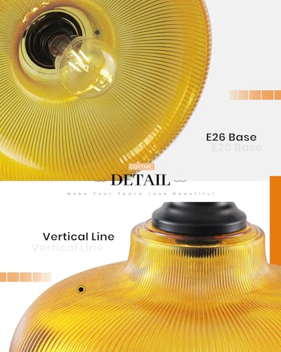 Orange Glass Pendant Lights Kitchen Island (2 Count)