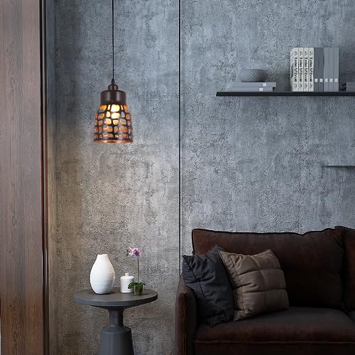 Pendant Light Industrial Vintage Pendant Lamp Retro Farmhouse Ceiling Hanging Light Fixture Black Metal Creative Geometric Diamond Shade Pendant Lighting for Kitchen Island