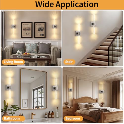 Modern Wall Sconces Set of Two in Brushed Nickel Finish 18 Inch