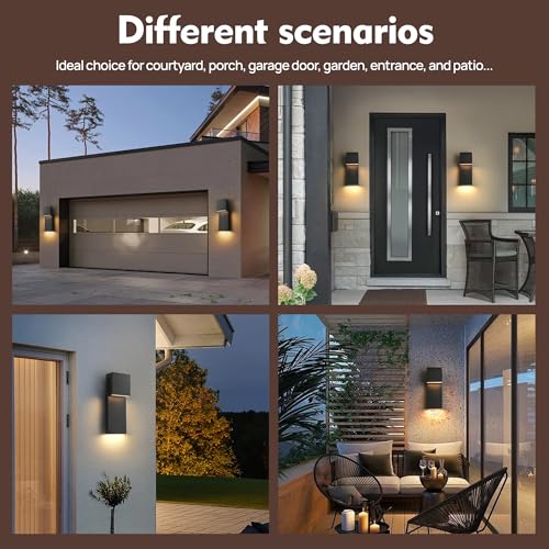 Modern Large Outdoor Wall Lights Integrated LED Outdoor Wall Sconces Lighting (2 Count)