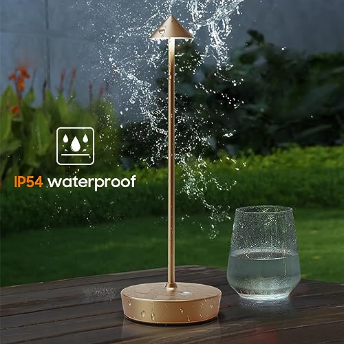 Cordless Rechargeable Led Table Lamp Battery Operated Light Bronze