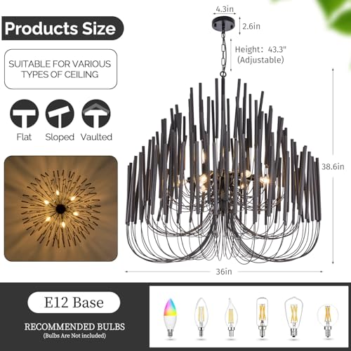 Modern Farmhouse Chandelier for Dining Room 36"