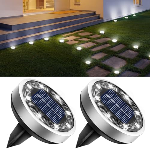 2 Pack Solar Lights Outdoor Waterproof (2 Count)
