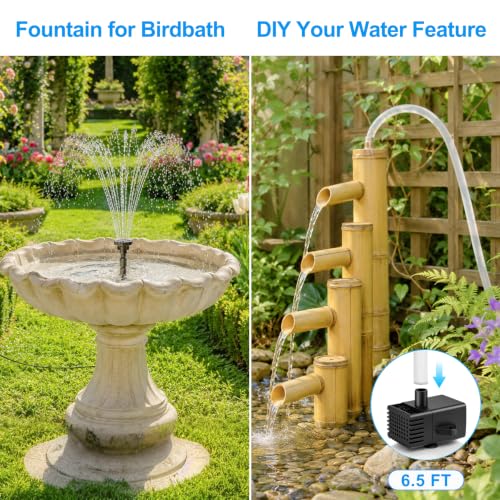 15W Solar Fountain Pump with 6 Spray Modes for Bird Bath Pond Outdoor