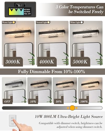 Modern LED Bathroom Vanity Light Fixture Over Mirror