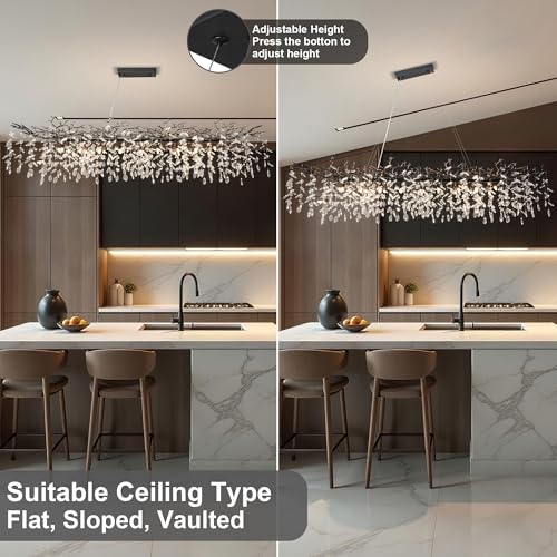 71" Black Crystal Chandelier